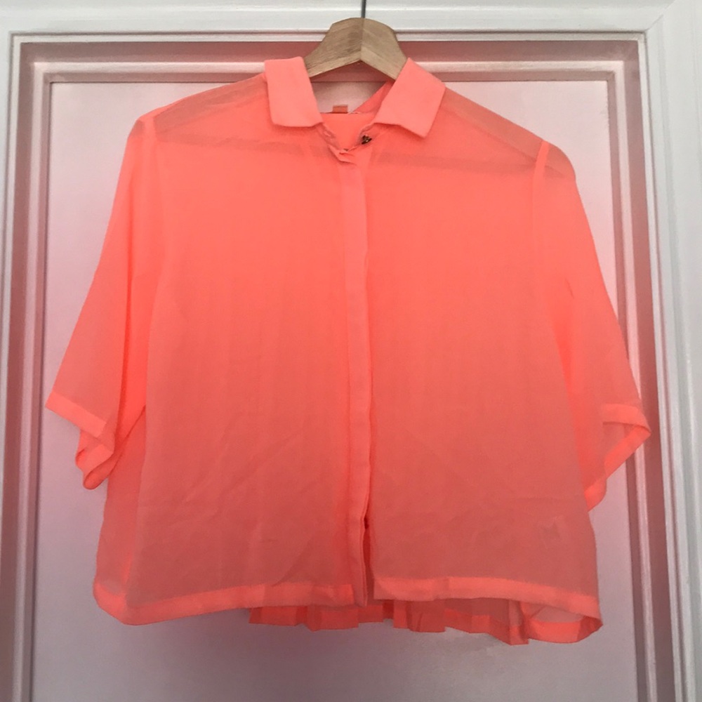 Sheer Coral Crop Top